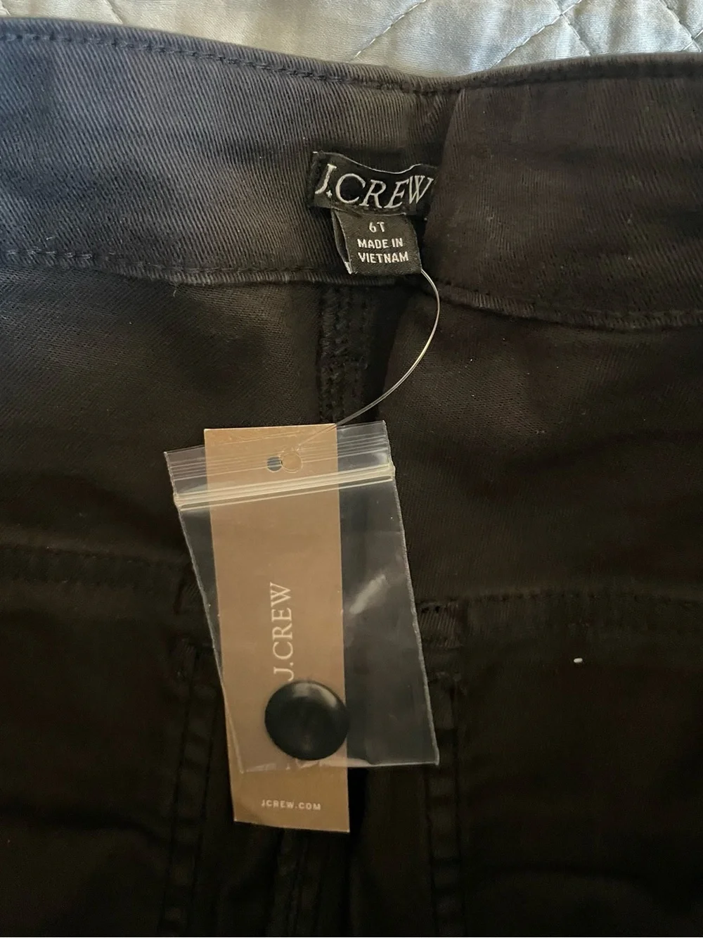 J CREW patch-pocket slim chino pant in Black Size 6T NWT $98 CS210
